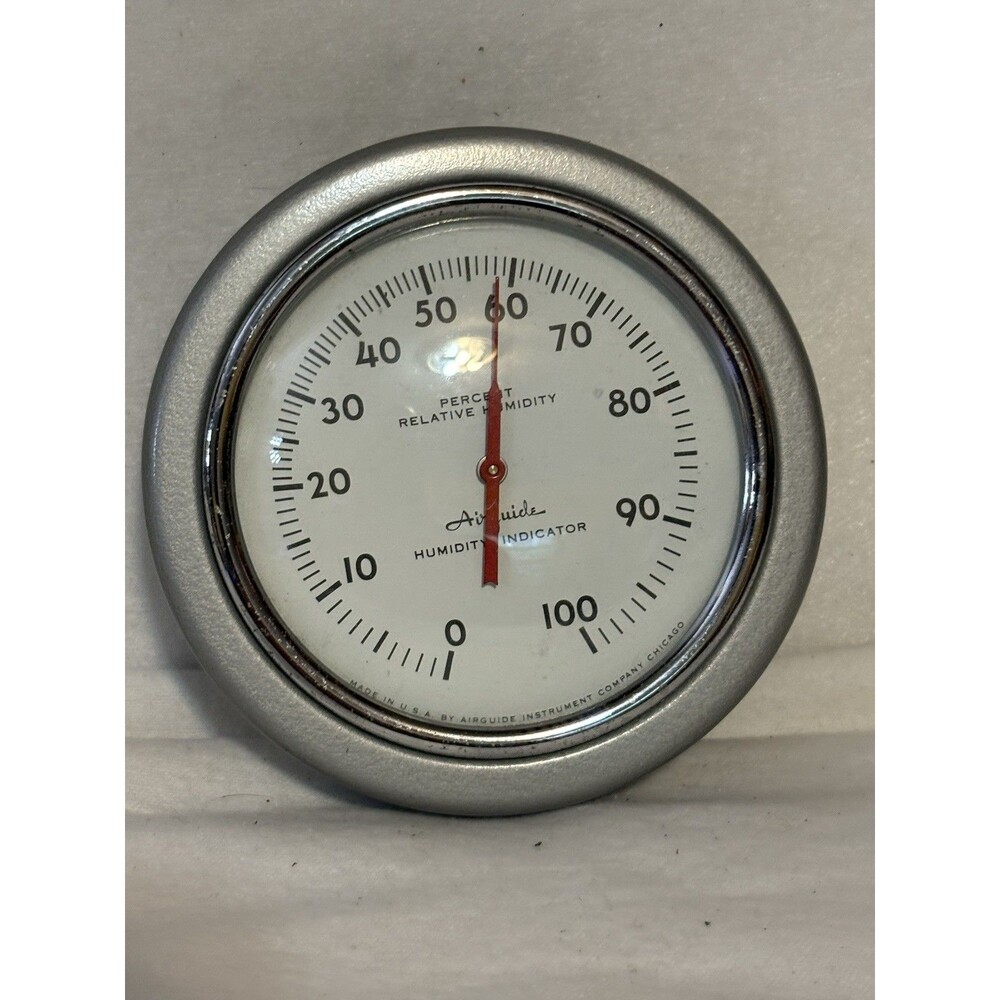 Vintage 1950s Airguide Model 605 Analog Dial Humidity Indicator Hygrometer USA